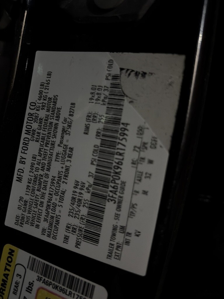 2020 Ford Fusion (North America), 2.0L, 201000km - Image 13